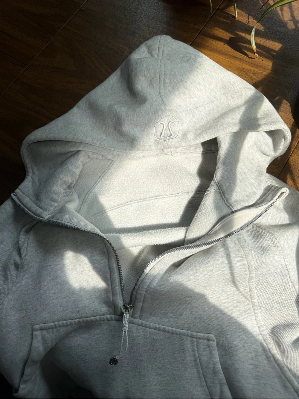 Lululemon Gray Half-Zip Hooded Scuba